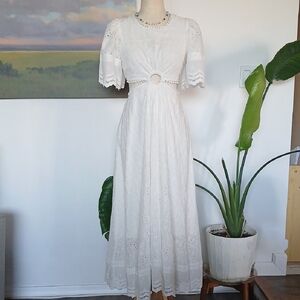 Petal & Pup "Merletto" White Eyelet Lace Dress